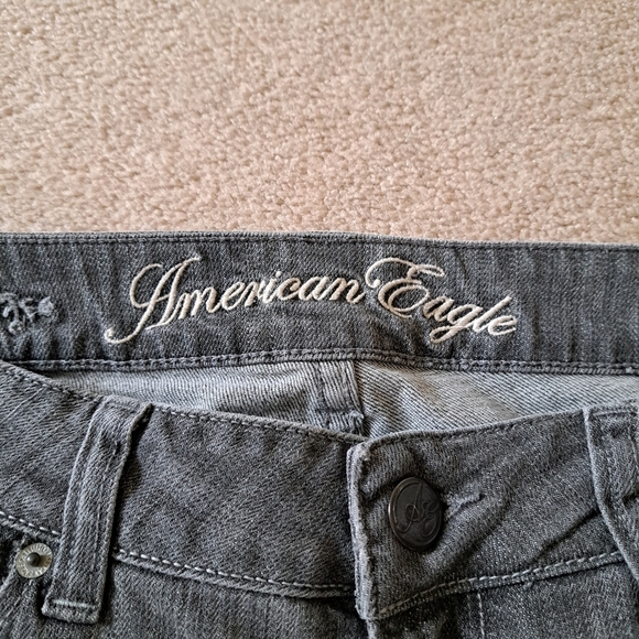 American Eagle Jeans 77 Straight Womens Denim Size 10 Grey - Picture 5 of 14